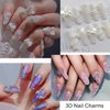RODAKY 3D Nail Charms for Acrylic Nails Butterfly Flower Bear Nail Art Crafts Diamond for Nails Decoration Pearl Metal Nail Flatback Gem Crystal Rhinestones for Nail Design Charms DIY Crafts