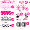 Hungdao 23 Pcs Cowgirl Theme Party Balloons Set Cow Print Balloon Cowgirl Hat Boot Balloon Pink Silver Balloon Star Balloons Ribbon for Western Theme Party Decorations Retro Horse Rodeo Party Supplies
