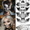 ENYACOS skeleton face tattoo, halloween temporary tattoos, skull face tattoo temporary, skull mouth tattoo, skull stickers for face, halloween costumes for men and women, skeleton accessories (A)
