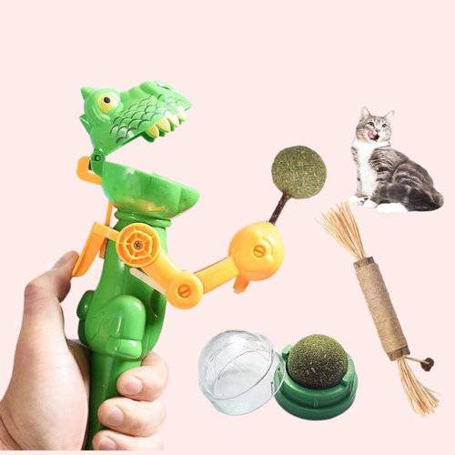 ALACEG Robot Lollipop Cat Toy Cat Toys Self Play Interactive Toy Cat Feather Toys Cat Fishing Pole Toy Internet Celebrity Pet Teaser Stick (Robot+1 Catnip Lollipops)