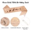 75th Birthday Sash and Crown for Women Rose Gold 75th Birthday Tiara and Sash Set Gifts for Her 75 & Fabulous Sash Birthday Decorations Happy Birthday Crown and Sash Accessories Birthday Gift