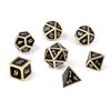 DNDND Metal Dice Set D&D, 7 die Metal Polyhedral Dice Set with Gift Metal Box and Gold Number for DND Dungeons and Dragons Role Playing Games (Black and Gold)