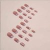 Foccna Coffin French Press on Nails Fake Nails Pink Swirls Cute Women's False Nails Medium LongDaily Artificail Nails for Women and Girls-24Pcs