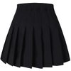 SANGTREE Toddler Little & Big Girls' Women Solid Plain Pleated School Uniform Short A-Line Skirt, Black, 13-14 Years/Height 66.9" = Tag 170