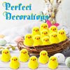 24 PCS Halloween Fluffy Chicks,3.4 Inch Yellow Soft Plush Chicks Figurines,Realistic Plush Farm Chick Mini Ornaments Stuffed Animal for Halloween,Party Favors,Gift Bag Filler