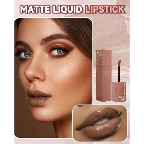 Matte Liquid Lipstick for Women-Nude Superstay Vinyl Lip Stick Liquid Red Lipcolor Makeup,Long Lasting 24 Hour Waterproof Velvet Lip Stain,Highly Pigmented Color Lifter Lipgloss,Non-Stick Lip Tint-01