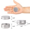 0.5 oz Screw Top Aluminum Tin Jar with Screw Lid and Blank Labels (Silver - Pack of 32)