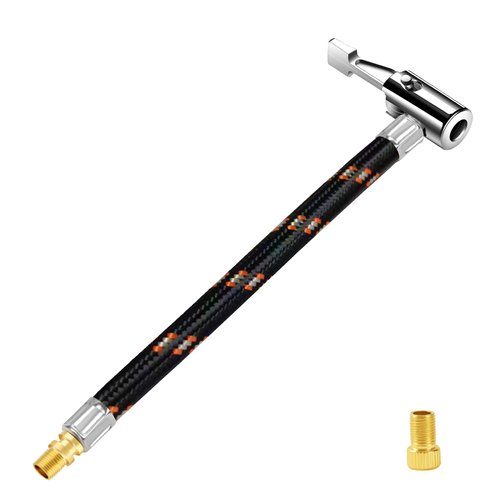 GODESON 6" Tire Inflator Hose Adapter,Air Chuck with Colored Braided Hose and Presta Valve Adaptor for Air Compressor,Schrader Valve Adapter for Tire Pump's Twist On Convert to Lock On Connection