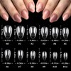 LoveOurHome 600pc Short Gel X Nail Tips Almond Fake Nails Clear XS Stiletto False Nail Tips Full Cover Artificial Fingernails Soft Gel Nail Tips for Acrylic Nails Gel X Extension Press Nails Making