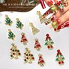 15Pcs Christmas Nail Charms for Nails Art Bling Xmas Trees Nail Rhinestones Luxury Metal Gift Bell Apple Nail Art Charms Design 3D Alloy Nail Jewelry Silver Green Red Nail Gems for Women Winter DIY