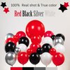 FROUFING Red and black white silver balloon garland arch kit 134 Pcs with mylar star balloons for graduation Day anniversary birthday red carpet party supplies decorations