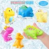 Color Changing No Hole Bath Toys for Kids Toddlers, Color Change Dinosaur Animal Toys with Drying Bag (6 Pack), Baby Bath Toys Water Toys Floating Fish Toys, Dinosaur Toys for Bathtub Pool Christmas