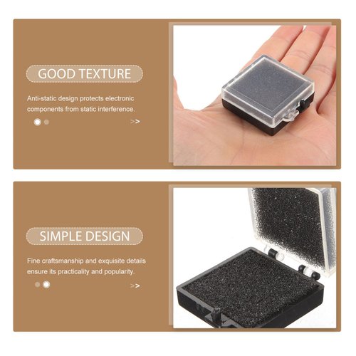 Healvian 5pcs Box Chips Electronic Parts Case Anti-static Case Chip Case Chip Organizer Electronic Chip Storage Case Chip Container Electronic Component X15 Plastic Square Box