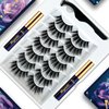 Menaka 3D Magnetic Eyelashes -Magnetic Lashes with Eyeliner Kit - Upgraded,Natural Look,Long Lasting,Reusable,With Applicator - 7 Pairs Easy to Apply (2 Tube of Liner)