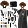 deAO Barber Shop Pretend Play Toy,29 PCS Kids Shaving Kit for Boys,Styling Accessories with Hair Dryer,Hair Straightener,Stylist Apron,Boys Grooming Salon Set Gift for Kids 3+
