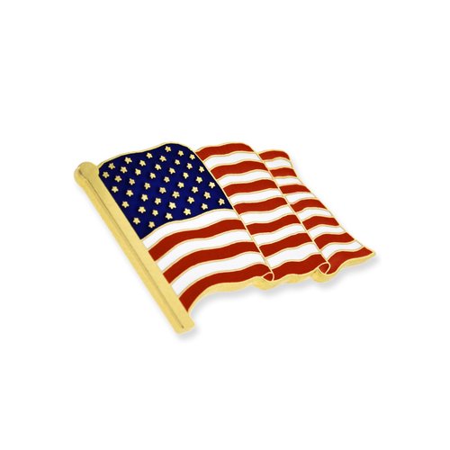 PinMart's Proudly MADE IN USA American Flag Jewelry Quality Gold Enamel Lapel Pin