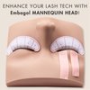 Embagol Lash Mannequin Head For Eyelash Extension, Lash Extension Practice Face for Beginners Makeup Massage Training Supplies(2 heads, value pack)