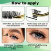 Lash Clusters 96pcs Individual Lashes D Curl 18mm Eyelash Clusters KEYYOU Volume Wispy Lash Extension Soft&Comfortable Easy DIY at Home(Y19,D-18mm)