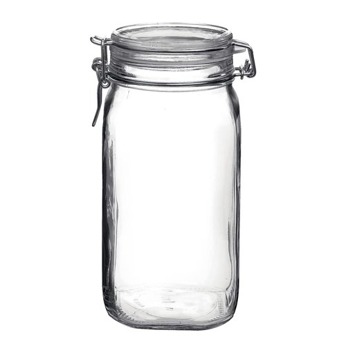 Bormioli Rocco - 11381000725 Fido Clear Glass Jar with 85 mm Gasket, 1.5 Liter KC74556