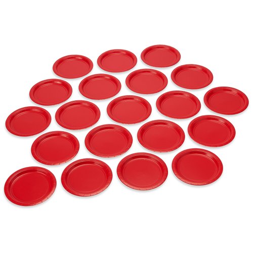 American Greetings Red Party Supplies, Round Paper Dessert Plates (20-Count)