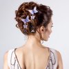 BBTO 8 Pcs Tassel Butterfly Hair Clips Christmas 3D Butterfly Hair Pins Cute Organza Hanging Ear Butterfly Hair Accessories for Bride Wedding party women(Sweet Color)