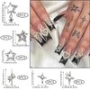 RODAKY 30PCS Silver Star Nail Charms Shiny 3D Stars Nail Gems Starlight Nail Jewelry Y2K Charms for Acrylic Nails Decoration Metal Nail Supplies for Women and Girls