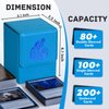 ZLCA Card Deck Box for MTG Cards with 2 Dividers, Card Storage Box Fits 100+ Single Sleeved Cards, PU Leather TCG Card Deck Case Holder for Magic Commander Yugioh (Blue,SeaKing)