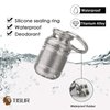 TISUR Portable Pill Cases, Metal Titanium Pill Holder Pocket Pill Box Keychain Waterproof Pill Bottle Medicine Organizer Case Container for Travel Purse Outdoor Camping