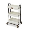Dollhouse Cart 1/6 Miniature Handcart Rolling Cart 3 Layers Storage with Wheels for Mini House Kitchen Furniture Restaurant Cart Trolley Dining Cart Shelf Accessories Garden Decoration (Beige)