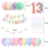 BRT Bearingshui 13th Birthday Decorations for Girls Boys, 40 Inch Rainbow Gradient Number 13 Balloon, 13th Birthday Balloon, Happy Birthday Banner, Children’s 13th Birthday Party Supplies