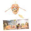 Toddmomy Fake Fishing Boat Figurine, 1 Set Doll House Swimming Ring Canoe Model Plastic Sea Fishing Boat for Dollhouse Decor