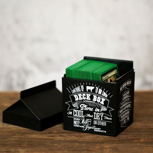 KakapopoTCG Deck-fast (Black): Deck Box, Dice Box, MTG Magic FaB YGO DND Spell Cards EDH Commander FaB PTCG TCG