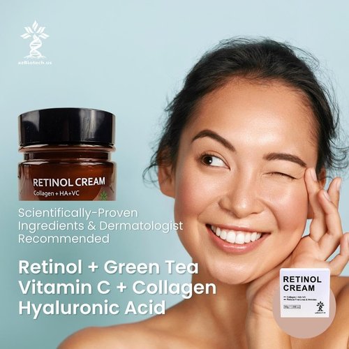 Face and Neck Retinol Cream, Neck & Neckline fine lines and wrinkles Cream with Collagen & Hyaluronic Acid & Vitamin C, Skin Care Facial Moisturizer for Women & Men