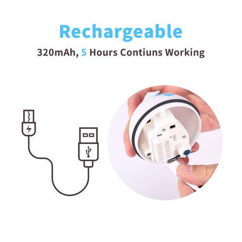 Interactive Cat Toys, Smart Rolling Dog Toys, Self Rotating Exercise Ball for Puppy Kitty, USB Recharge with LED Light, Cat Dog Catnip for Pet Supplies, Pack of 1