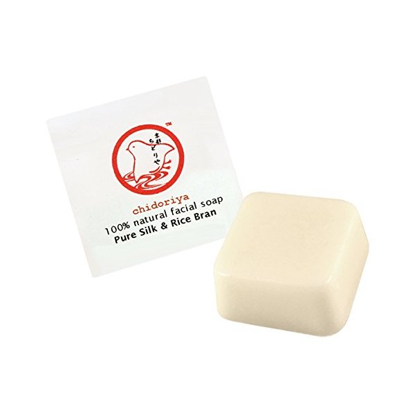 Chidoriya Hydrating Silk and Organic Rice Bran Soap for Sensitive Skin, Traditional Natural Facial Cleanser Made from Pure Vegetable Oils and Tennyokoh Aromatherapy Essences, 0.5 Ounce Bar