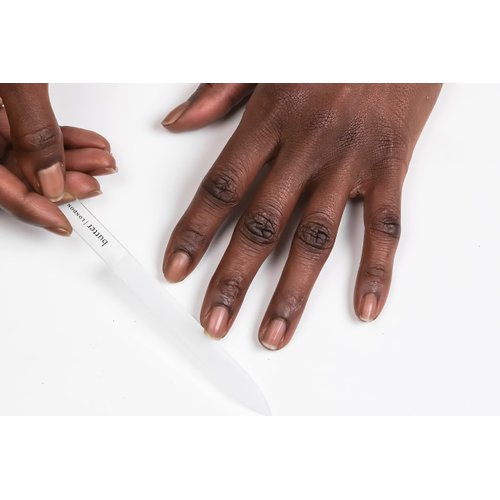 butter LONDON Signature Glass Nail File, Laser-Etched Grind Surface, Reusable, Prevents Breakage and Splitting, 1 ct.