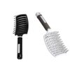Curved Vented Styling Hair Brush, 2PCS Anti Frizz Hair Detangling Brush, Vent Hair Brush, Curved Anti Static Styling Tool for Wet Hair or Dry Hair(Black,White)