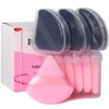 Ocim 10Pcs Triangle Powder Puffs for Face Powder,Soft Velour Makeup Setting Powder Puff with Case,Black+Pink