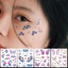18 Sheets Glitter Temporary Tattoos for Women, Rosymormor Fairy Butterfly Flower Fake Tattoos for Party Favors, Face Glitter Stickers Makeup Rave Accessories Festival Essentials Halloween Christmas