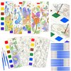 Vileafy Painting Kit for Kids Ages 4-8 Years Old, Paint Party Favors -Paint with Water Books for Toddlers -24PCS Pocket Watercolor Painting Bookmarks(24 Cards+24 Brushes)