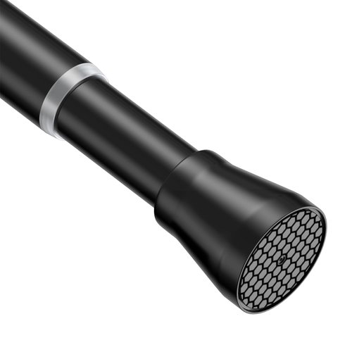 Fvonzn Black Shower Curtain Rod - Premium Adjustable 33-59 Inch Tension Curtain Rod, No Drill, Non-Slip, Spring Tension Shower Rod for Bathroom