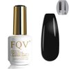 FQV Nail Gel Polish,15ml Black Color Gel Nail Polish for Long Lasting Smooth Surface UV Light Nails for Home DIY Gel Nail Polish with Fine Brush for Smooth & Stunning Nails