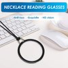 TERAISE Reading Glasses Necklace Readers for Women Anti-loss Lightweight Eyeglasses Portable Monocle Glasses with Exquisite Case(Black-2.5X)