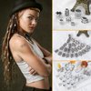 76PCS Vikings Hair Jewelry Norse Runes Tube Beads, Metal Clips Cuffs Rings, Accessories for Braids Dreadlocks Beads for Braiding Beard Decoration Bracelets Pendant Necklace DIY