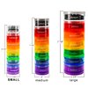 GMS 7 Day Stackable Pill Organizer for Medications, Vitamins, and Supplements | Includes 2 Lids and 7 Day Adhesive Labels | Small (Rainbow) 6 3/4 Inches in Height, 1 5/8 Inches in Diameter