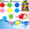 Jishi 60pcs Water Balls Reusable Water Balloons, Kids Outdoor Games Water Toys for Beach Pool Backyard Play, Toddler Sports Outside Toys Games & Activities, Summer Fun Party Favors for Kids Boys Girls
