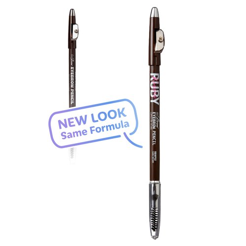 Ruby Kisses GoBrow Eyebrow Pencil, Sharpenable, Longwear, Long Lasting Eyebrow Wooden Pencil for Natural-Looking Brows (Dark Brown)
