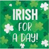 Creative Converting Shamrocks Irish for a Day Beverage Napkins, 5", Multi-color