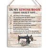 In My Sewing Room Wall Art for Home Bar Cafe Farm Store Garage Club - Wooden Hanging Sign Gift for Sewing Lovers, 10x8 Inch