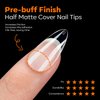modelones Short Almond Nail Tips, Pre-shaped Full Cover Fake Nails Soft Gel Acrylic Nail Tips Nail Extension False Gel x Nail Kit 216PCS 12Sizes